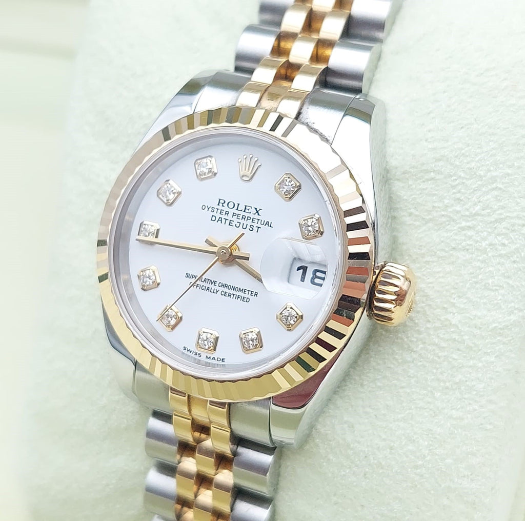Datejust 36mm Two-tones Fond Blanc Pour Femme