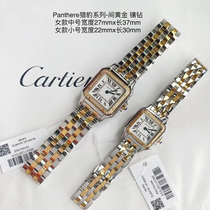 Montre Panthère de Cartier Argentée et gold diamond Pour Femme